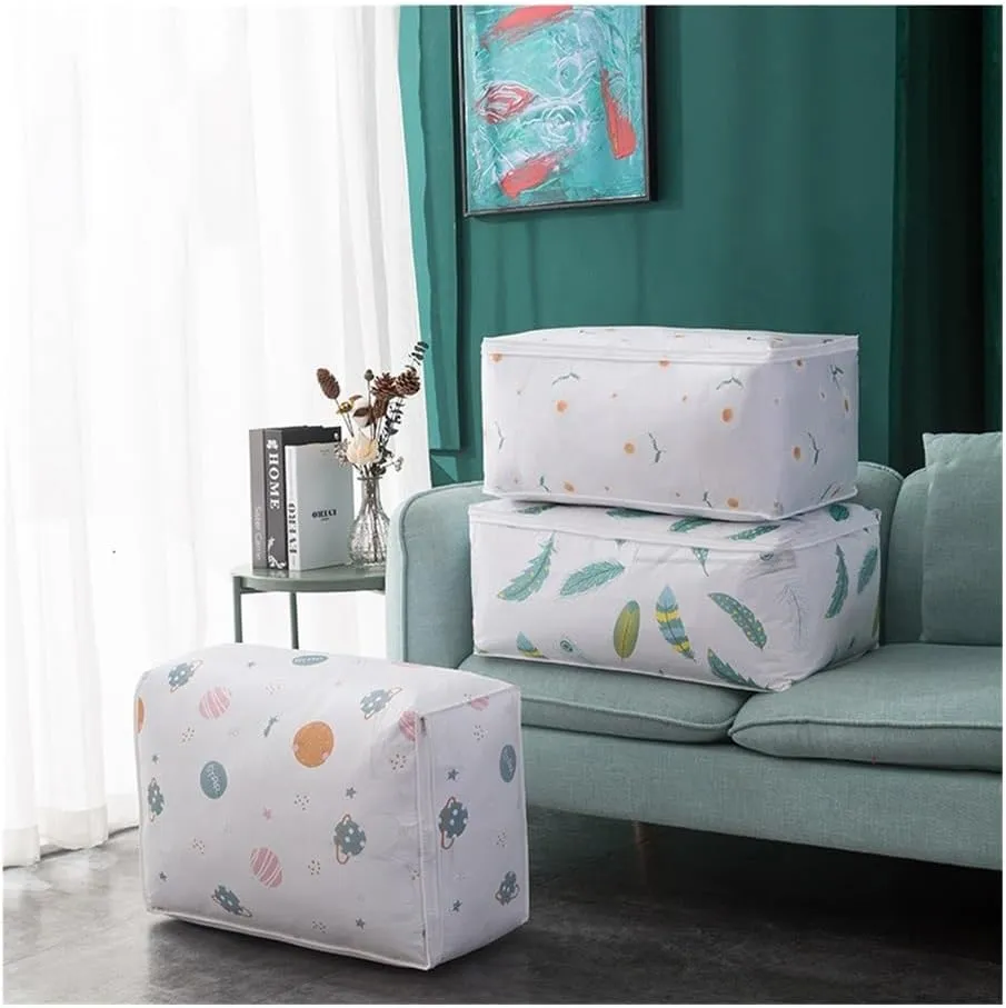1-2Pcs Packing Bag Pouch Storage Organizer Waterproof Large Capacity Organizers For Room Moisture-proof Tote Home Organization(Chrysanthemum,L 1PCS)