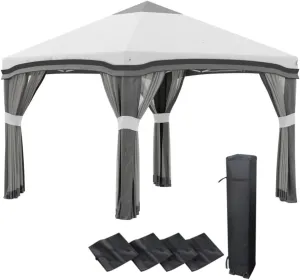 10' X 10' Pops Up Canopy with Netting, Foldable Tents for Parties, for Wedding Festival Activities,GrayHighlights