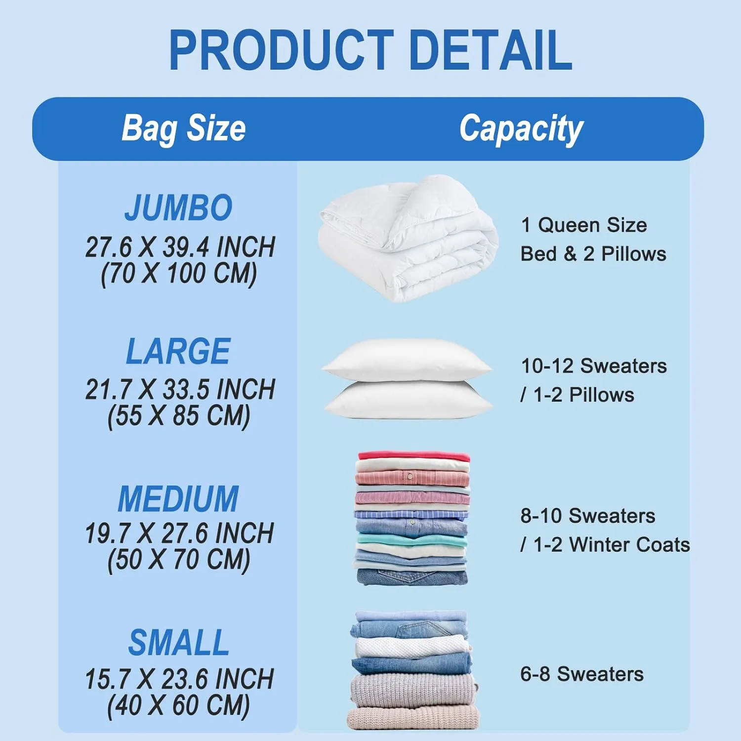 20 Pack Vacuum Storage Bags with Hand Pump, 4 Jumbo   4 Large   4 Medium   8 Small Plastic Packaging Bags, 80% Space Saver Vacuum Seal Bags for Clothing, Travel Lugggage, Blankets, Comforters