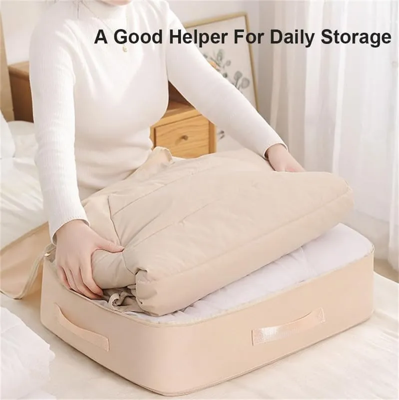 2024 New Space Saving Self Compression Organizer,Compression Duvet Storage Bag Large Capacity,Self Compression Moving Organizer Bags Heavy Duty Moving Bags for Comforters, Blue