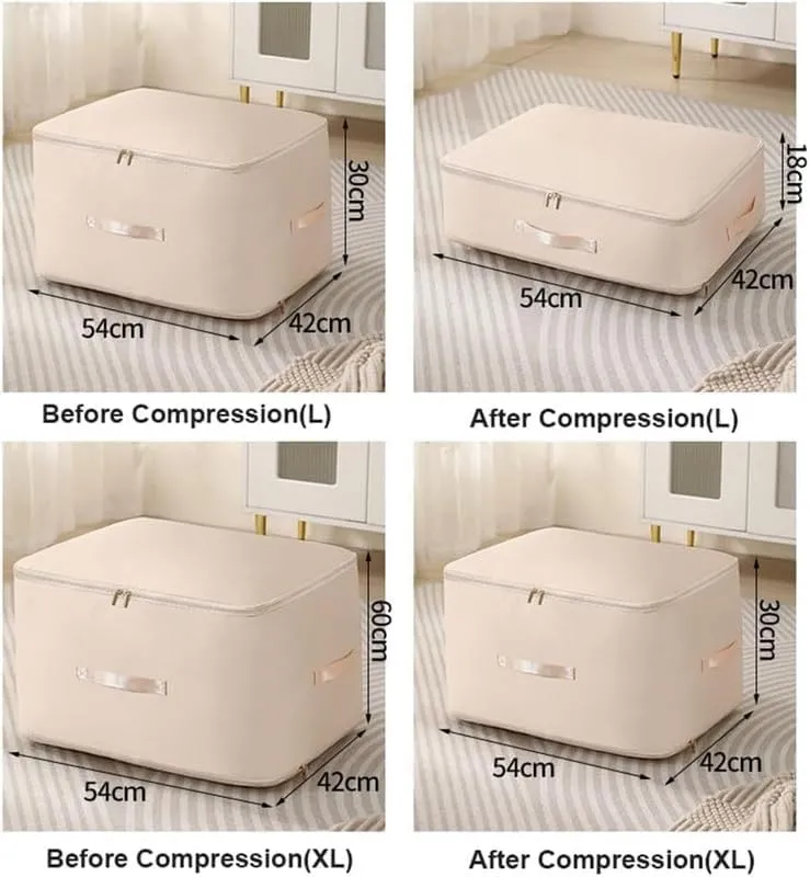 2024 New Space Saving Self Compression Organizer,Compression Duvet Storage Bag Large Capacity,Self Compression Moving Organizer Bags Heavy Duty Moving Bags for Comforters, Blue