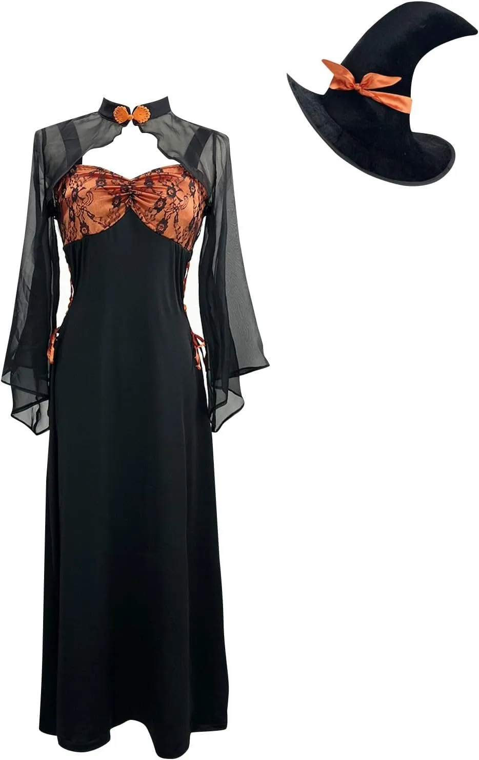 2024 Women's Halloween Dress 1950s Vintage Plus Size Evening Prom Dresses Lace Maxi Dress with Cover Ups