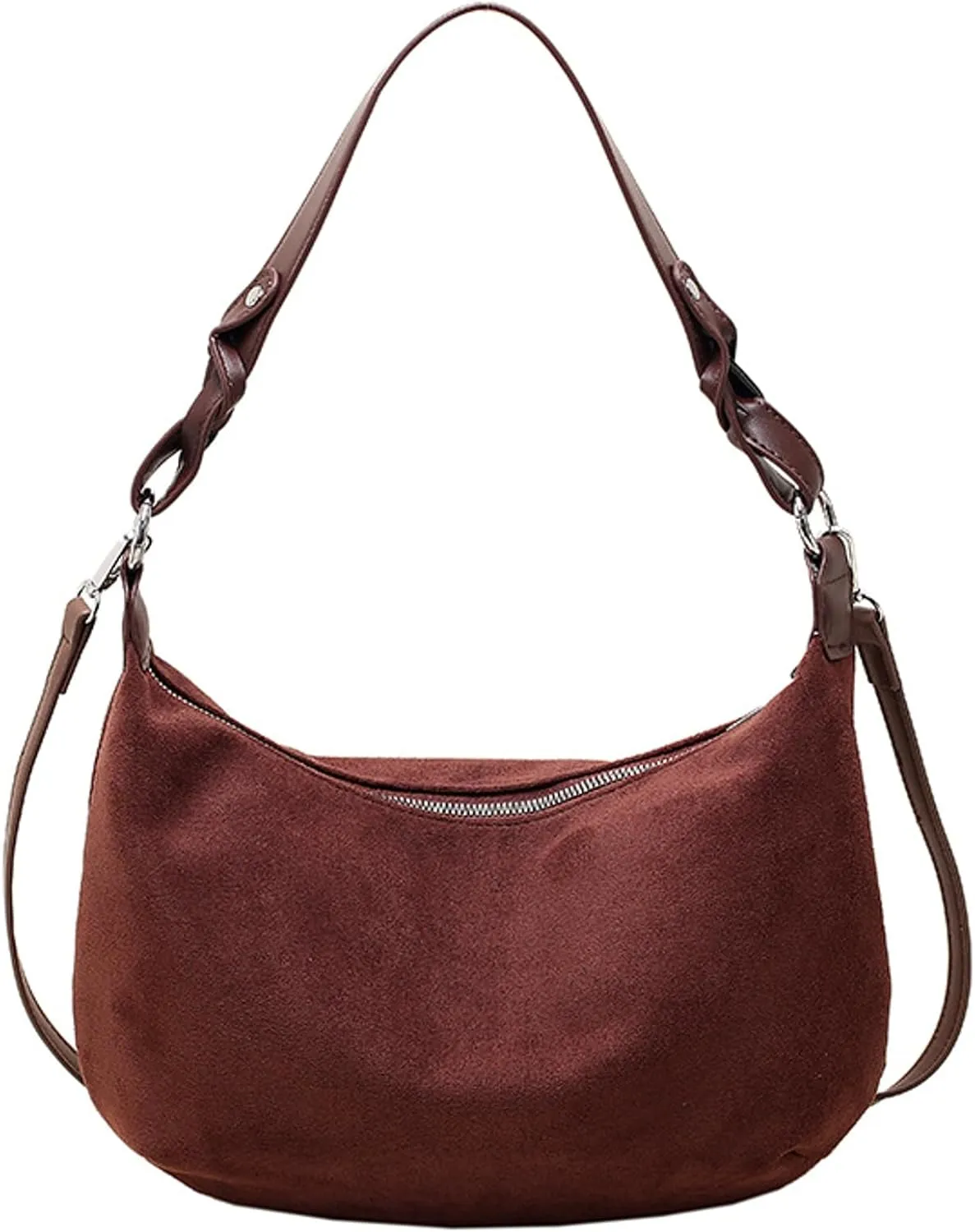 2025 Autumn Winter Vintage Suede Crossbody Bag Women Retro Fashion Saddle Bag Soft Suede Texture PU Strap