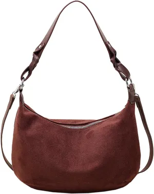 2025 Autumn Winter Vintage Suede Crossbody Bag Women Retro Fashion Saddle Bag Soft Suede Texture PU Strap