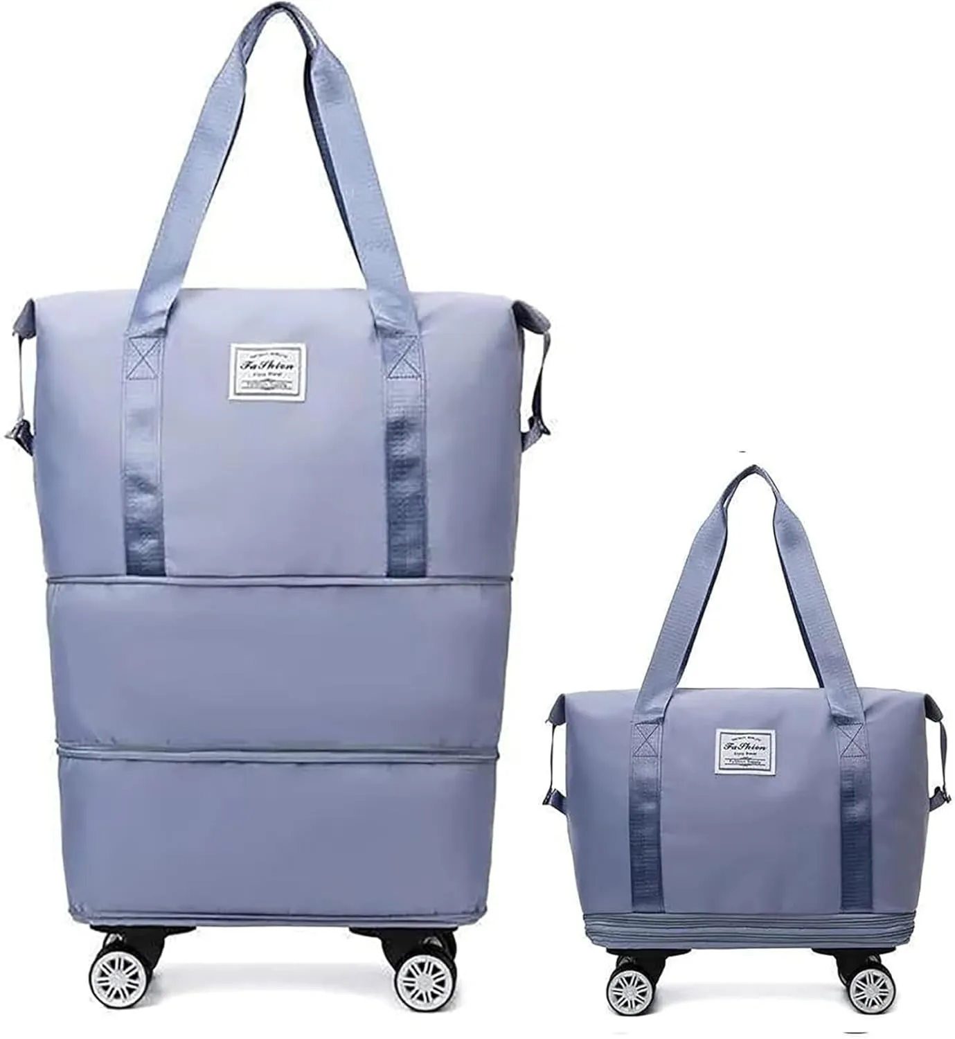 2025 Beente Travel Bag with Wheels, Large Capacity with Removable Universal Wheels Tote Luggage for Easy Travel (Light Purple)