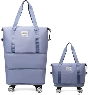 2025 Beente Travel Bag with Wheels, Large Capacity with Removable Universal Wheels Tote Luggage for Easy Travel (Light Purple)