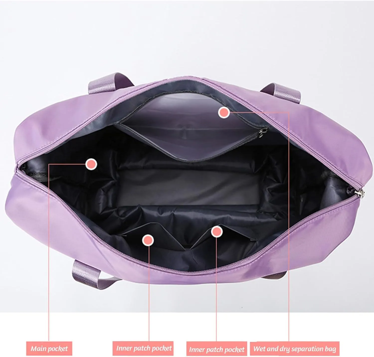 2025 new large capacity travel bag - universal wheel removable, Expandable Foldable Duffle Bag,Large Capacity Wide-Open, Dry and Wet Separation (light pink)