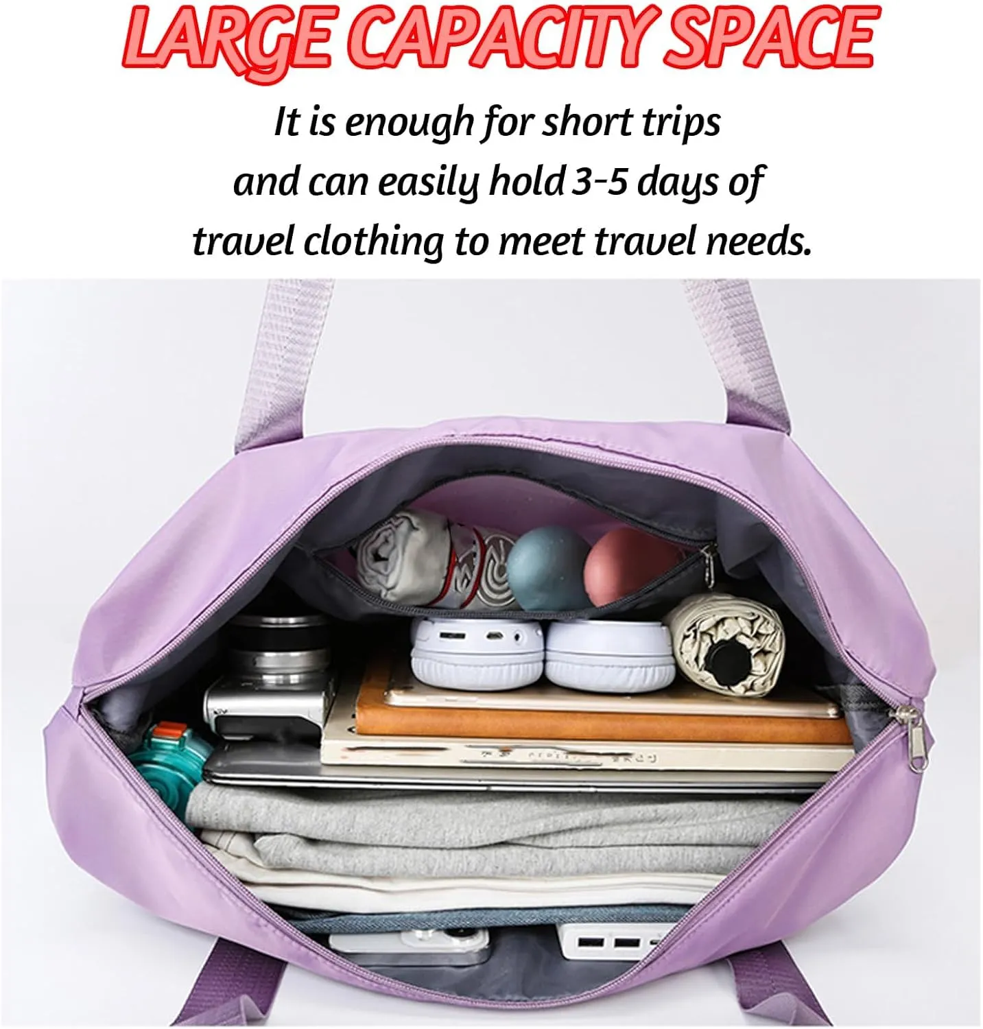 2025 new large capacity travel bag - universal wheel removable, Expandable Foldable Duffle Bag,Large Capacity Wide-Open, Dry and Wet Separation (light pink)