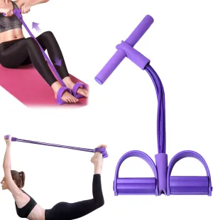 21 Fitness Resistance Bands-4 Tube Pedal Ankle Puller, 2025 New Elastic Yoga Pedal Puller Stretch Band for Exercise, AB Training Auxiliary Device Workout Equipment for Women Men