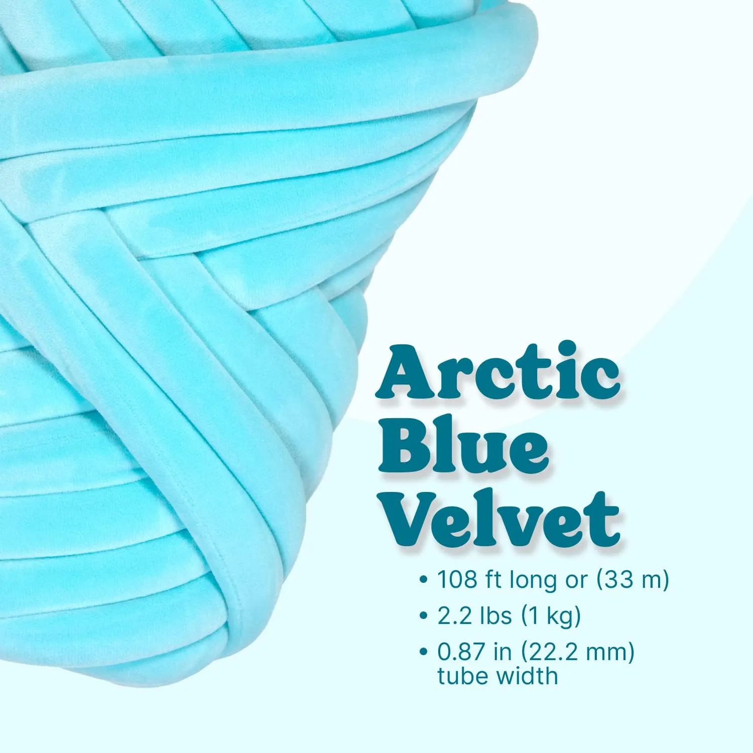 2.2 LBS of Super Soft Velvet Bulky Yarn for Hand Knitting Blanket, Pillows, Handbag, DIY, Arctic Blue, 36 Yards, Arm Knitting Yarn for Chunky Braided Knot Throw Blanket, Weave Craft Crochet