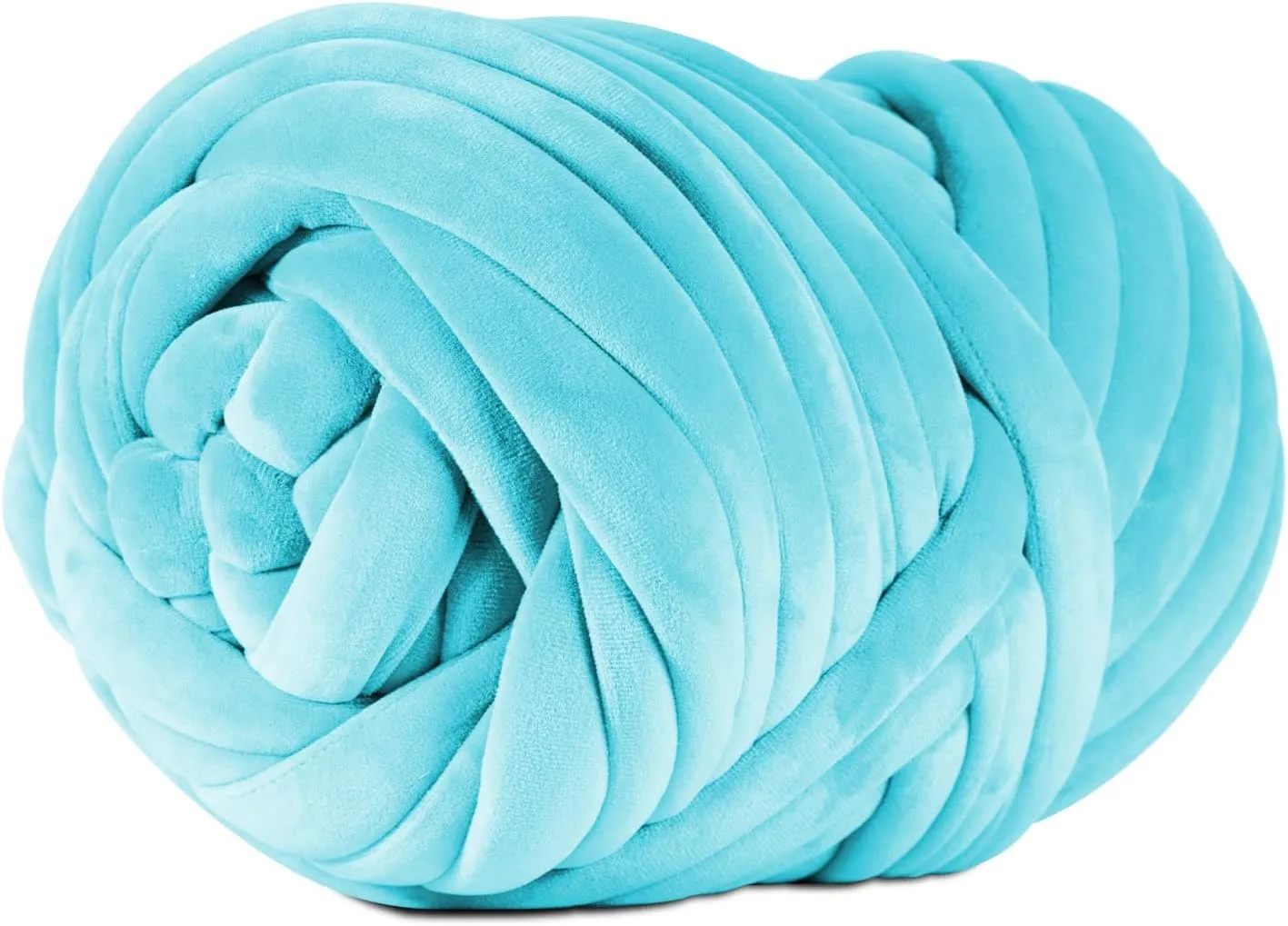 2.2 LBS of Super Soft Velvet Bulky Yarn for Hand Knitting Blanket, Pillows, Handbag, DIY, Arctic Blue, 36 Yards, Arm Knitting Yarn for Chunky Braided Knot Throw Blanket, Weave Craft Crochet