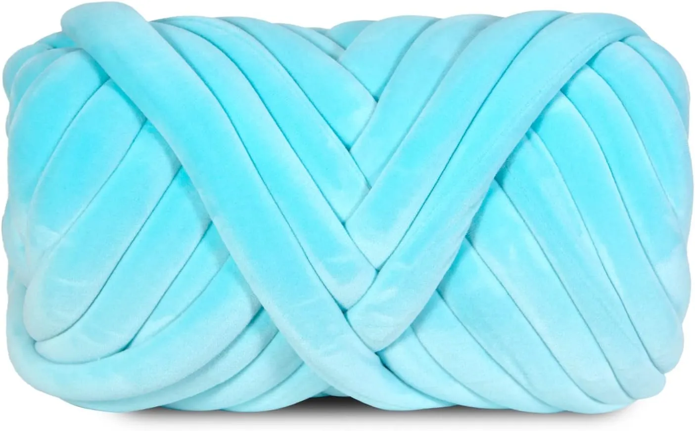 2.2 LBS of Super Soft Velvet Bulky Yarn for Hand Knitting Blanket, Pillows, Handbag, DIY, Arctic Blue, 36 Yards, Arm Knitting Yarn for Chunky Braided Knot Throw Blanket, Weave Craft Crochet