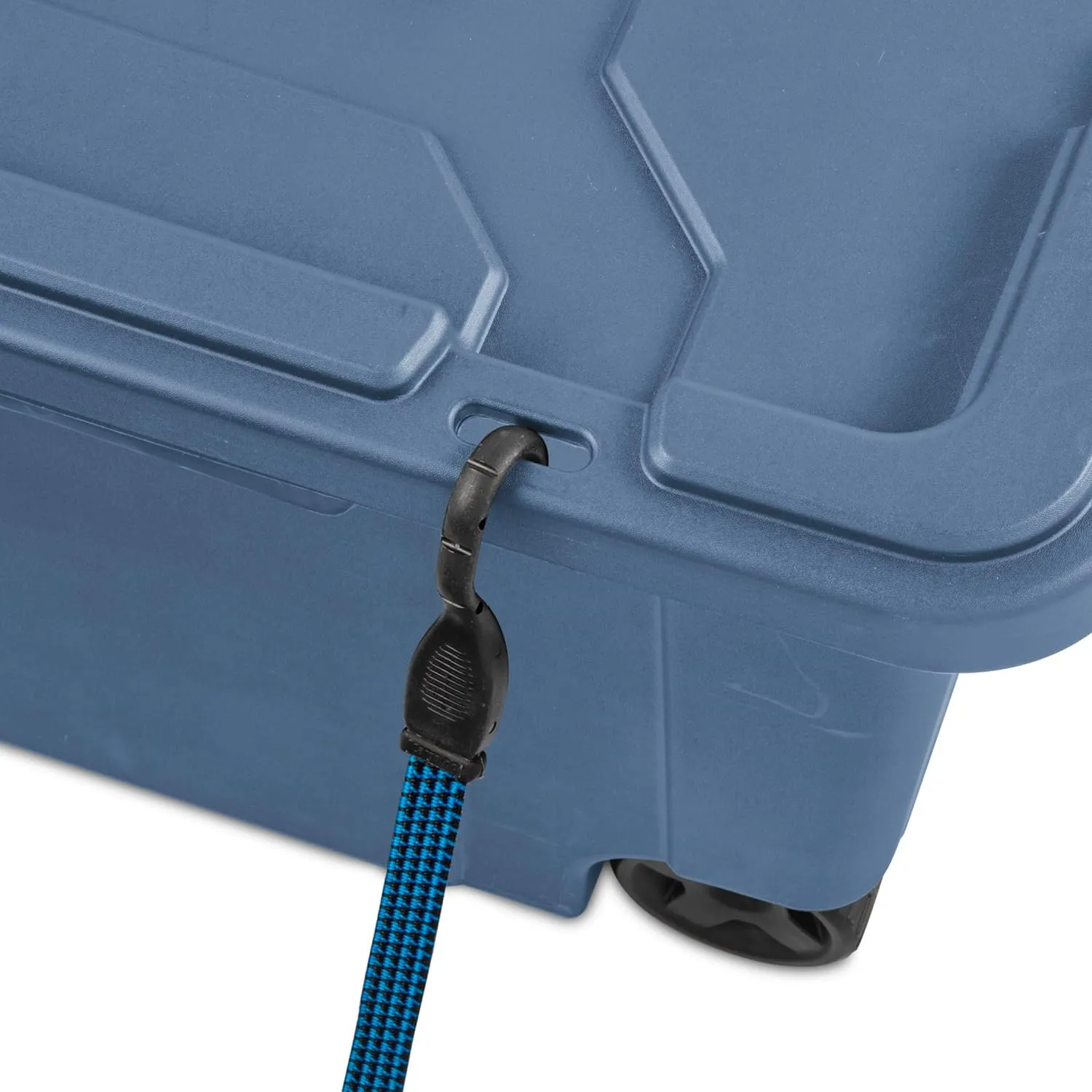2PCS 40 Gallon Industrial Tote Plastic Storage Bins Wheeled Large Storage Box Set Green, Black, Blue, Grey (Blue)