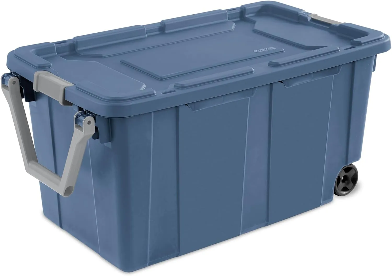2PCS 40 Gallon Industrial Tote Plastic Storage Bins Wheeled Large Storage Box Set Green, Black, Blue, Grey (Blue)