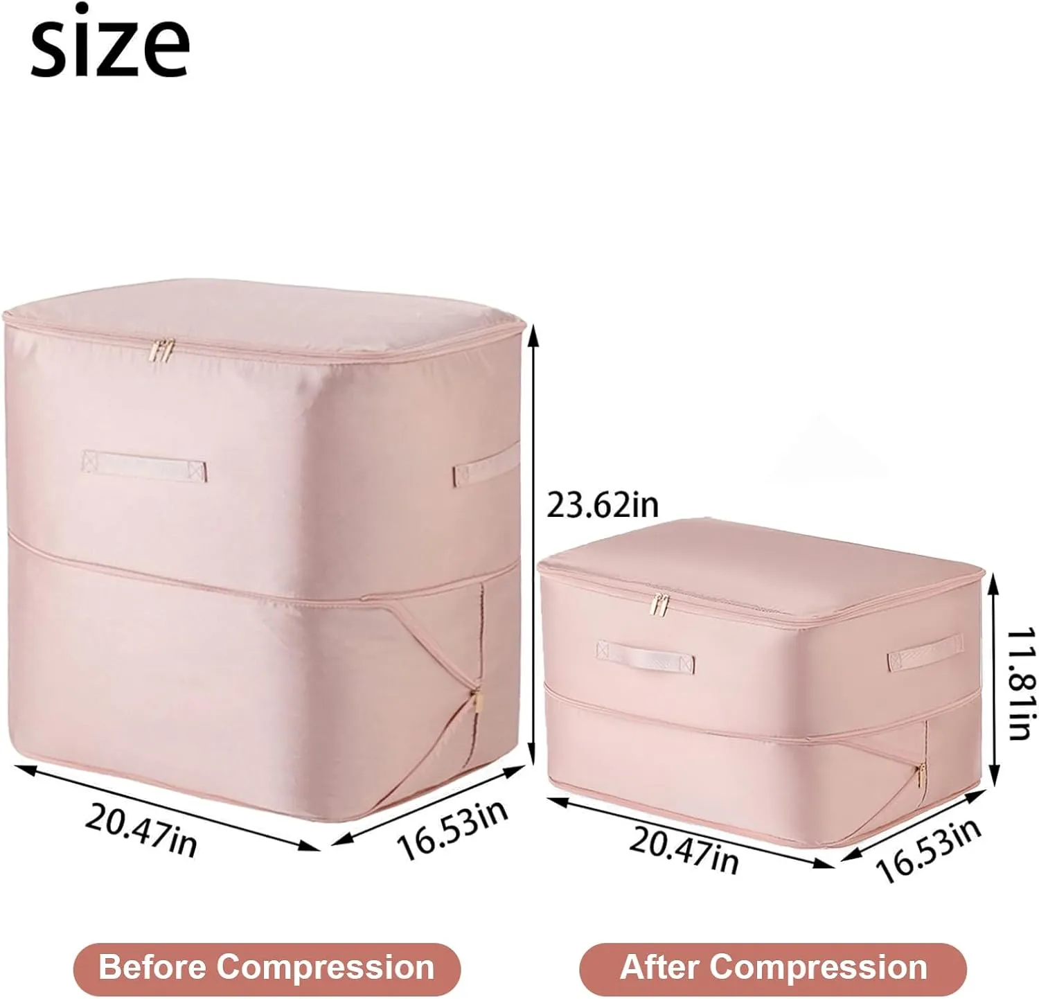 2Pcs Super Space Saving Self Compression Organizer, Space Saver Vacuum Storage Bags, Self Compression Storage Bags, vacuum seal bags for clothing, Sweaters, Blankets (Pink)