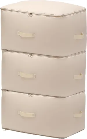 3 PCS Ultra Space Saving Self Compression Organizer, 2025 NEW Comforter Storage Bags, Heavy Duty Moving Bags, Washable Compression Bags for Storage Comforter Blanket, Clothes,Closet, Bedding