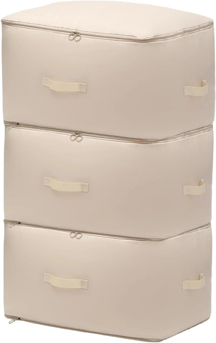 3 PCS Ultra Space Saving Self Compression Organizer, 2025 NEW Comforter Storage Bags, Heavy Duty Moving Bags, Washable Compression Bags for Storage Comforter Blanket, Clothes,Closet, Bedding