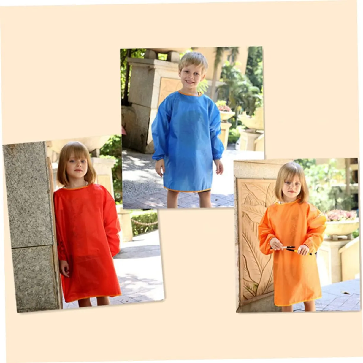 3pcs Children Art Smock Kid Art Smock Painting Smock Waterproof Painting Apron Painting Clothes Water