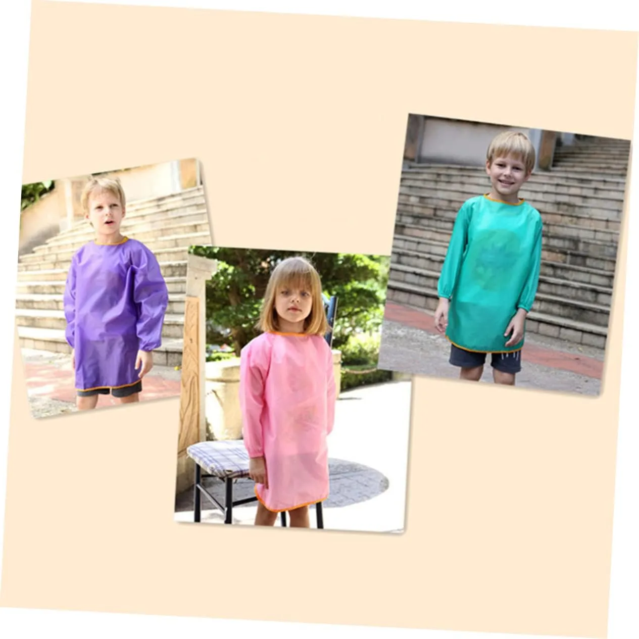 3pcs Children Art Smock Kid Art Smock Painting Smock Waterproof Painting Apron Painting Clothes Water