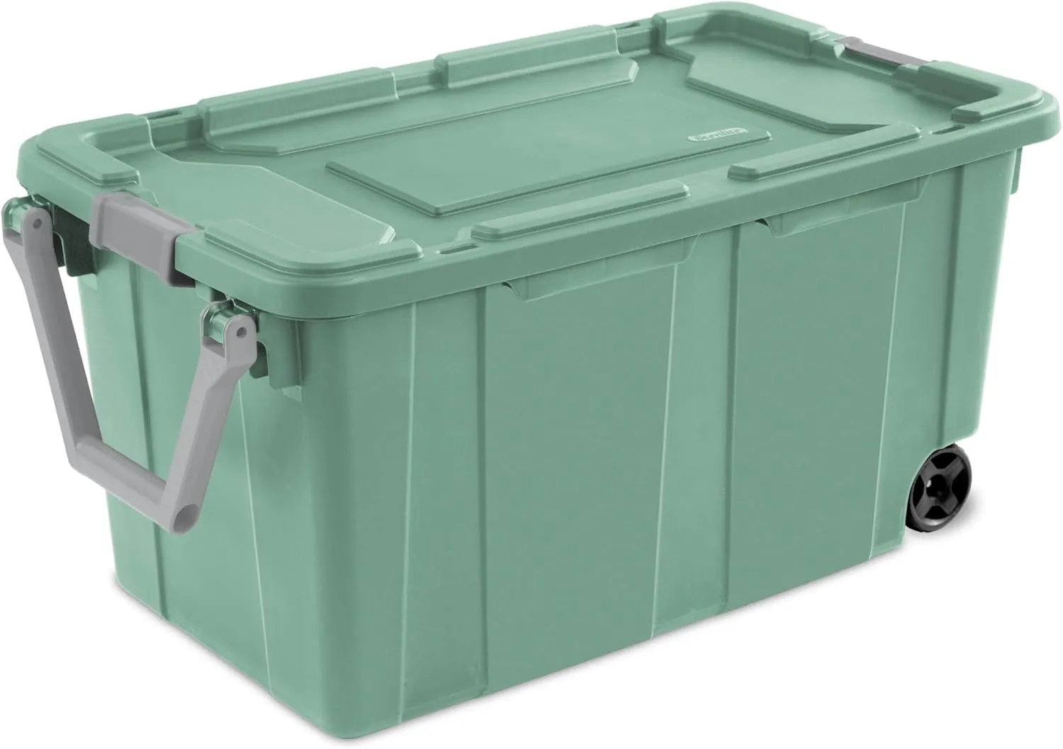 40 Gallon Wheeled Industrial Tote Plastic Adult, Green Sage, Set of 2
