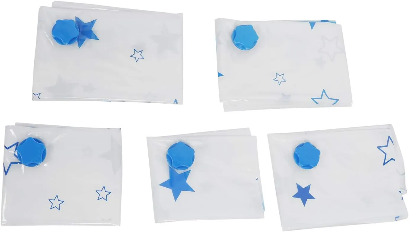 5 Piece Set Portable Vacuum Storage Bag for Quilts, Clothes, Blankets, and Bedding Supplies with PAPE Material and German Bonding Technology, Easy to Carry for (Storage compression bag)