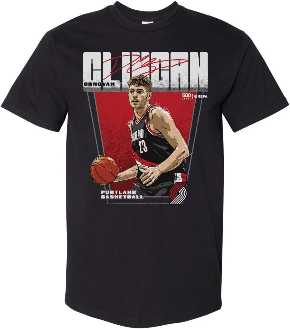500 LEVEL Donovan Clingan Portland Trail Blazers Men's Heavyweight T-Shirt - Donovan Clingan Portland Trail Blazers Premiere