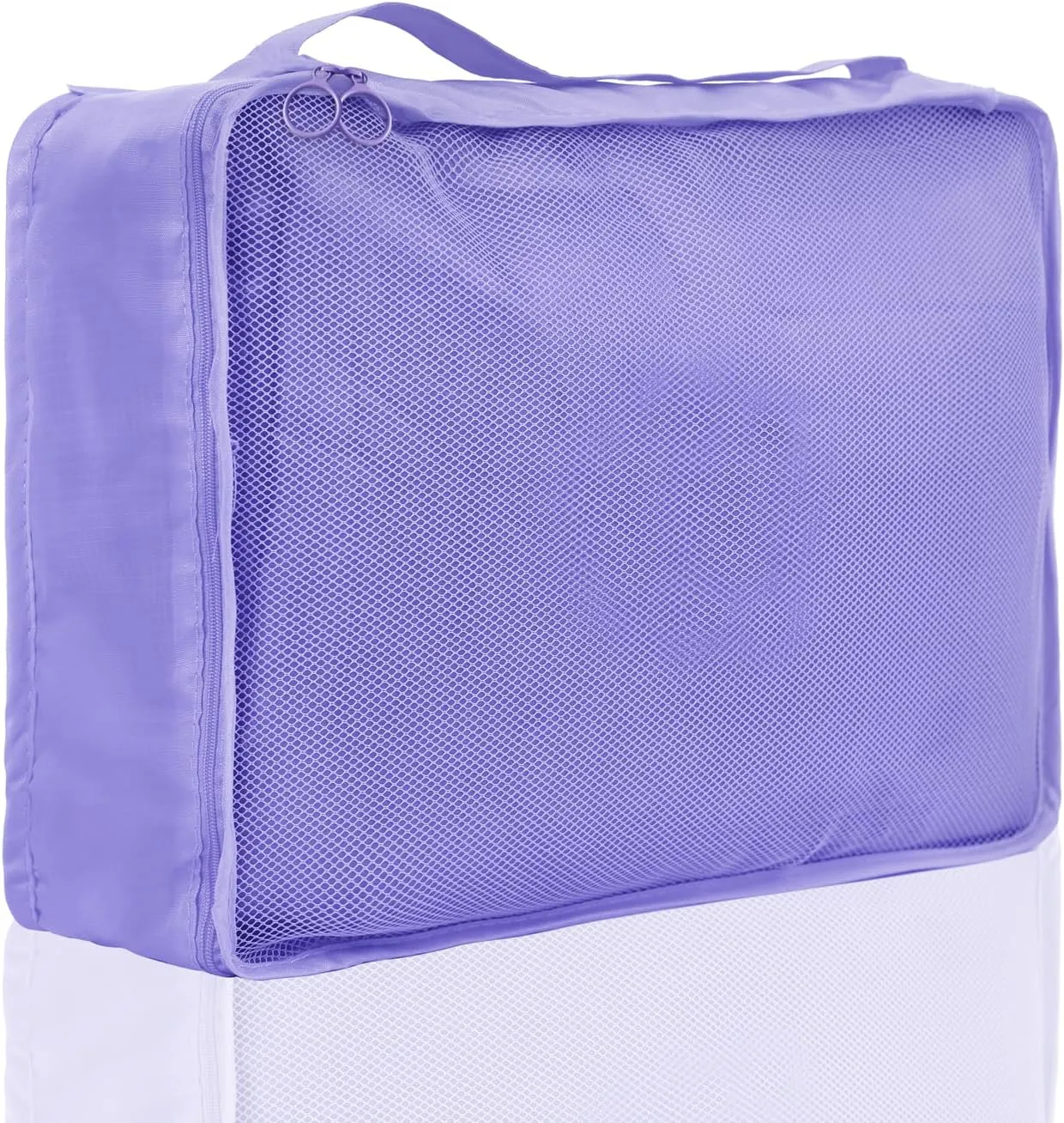 6 Set Compression Packing Cubes For Travel,Lightweight Travel Essentials,Luggage Organizers for Suitcase,Travel Accessories Bags for Clothes,Shoes,Electronics,Cosmetics Toiletries(Pale Purple)