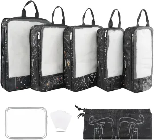 7 Pcs Compression Packing Cubes Travel for Suitcases, Luggage Organizer Lightweight Storage Bags Set for Backpack Travel- Packaging Cubes for Carry-Ons and Storage