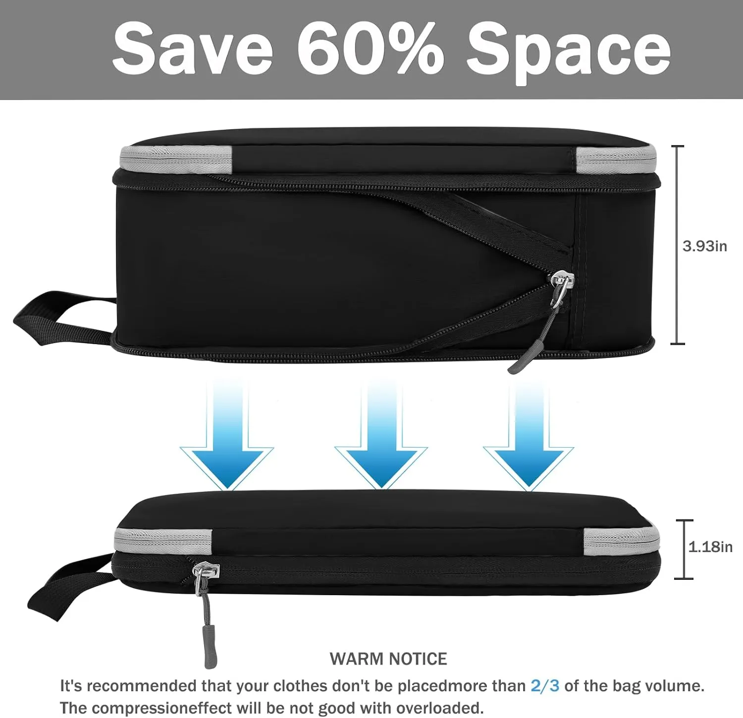 7Set Ultralight Nylon Compression Packing Cubes Expandable Packing Organizers for Carry on suitcase, Compression Cubes with Shoe Bag for Travel Accessories Luggage(black)…