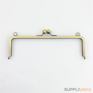 8 3/4 x 2 3/4 inch - Large Antique Brass Clutch Frame with Chain Loops Atop