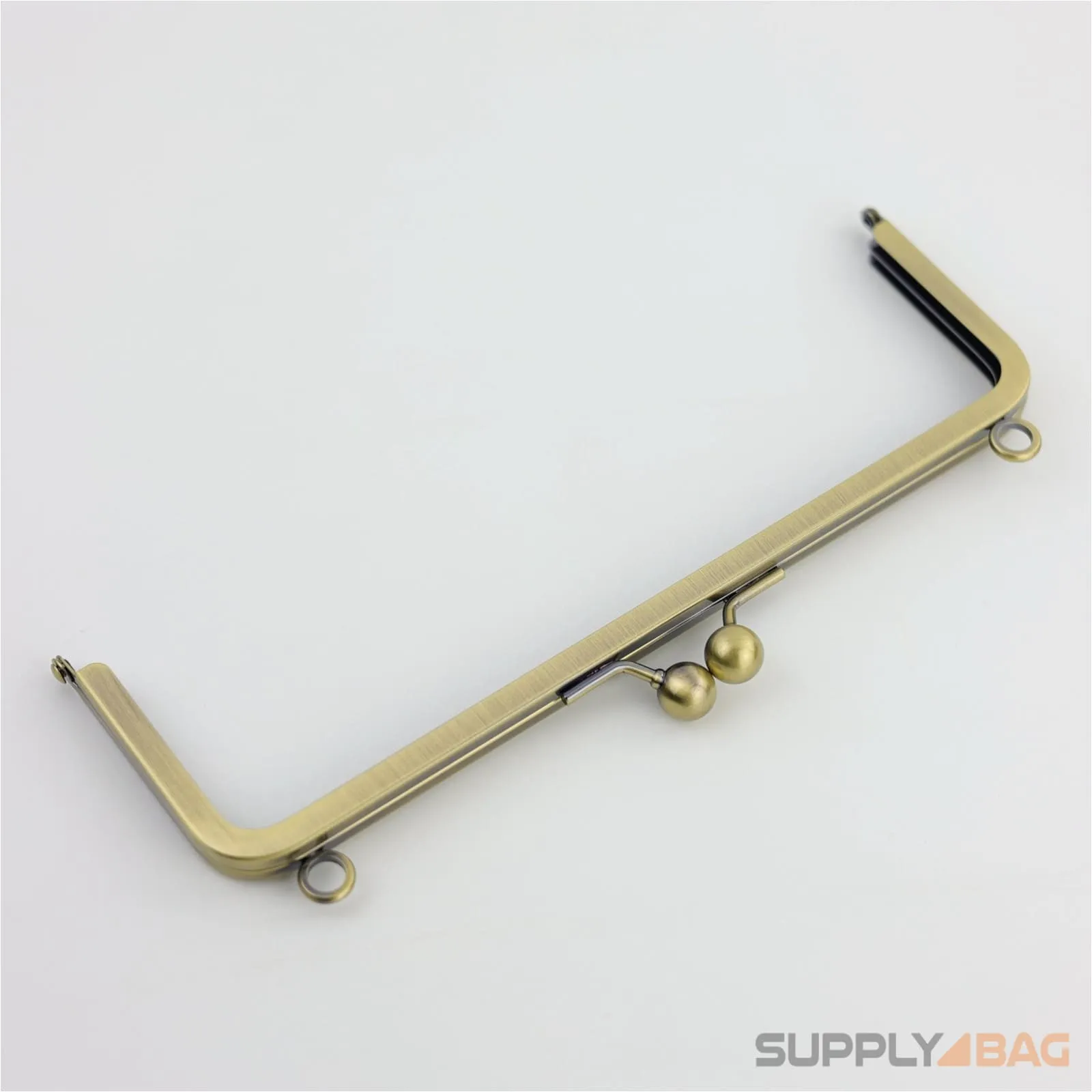 8 3/4 x 2 3/4 inch - Large Antique Brass Clutch Frame with Chain Loops Atop