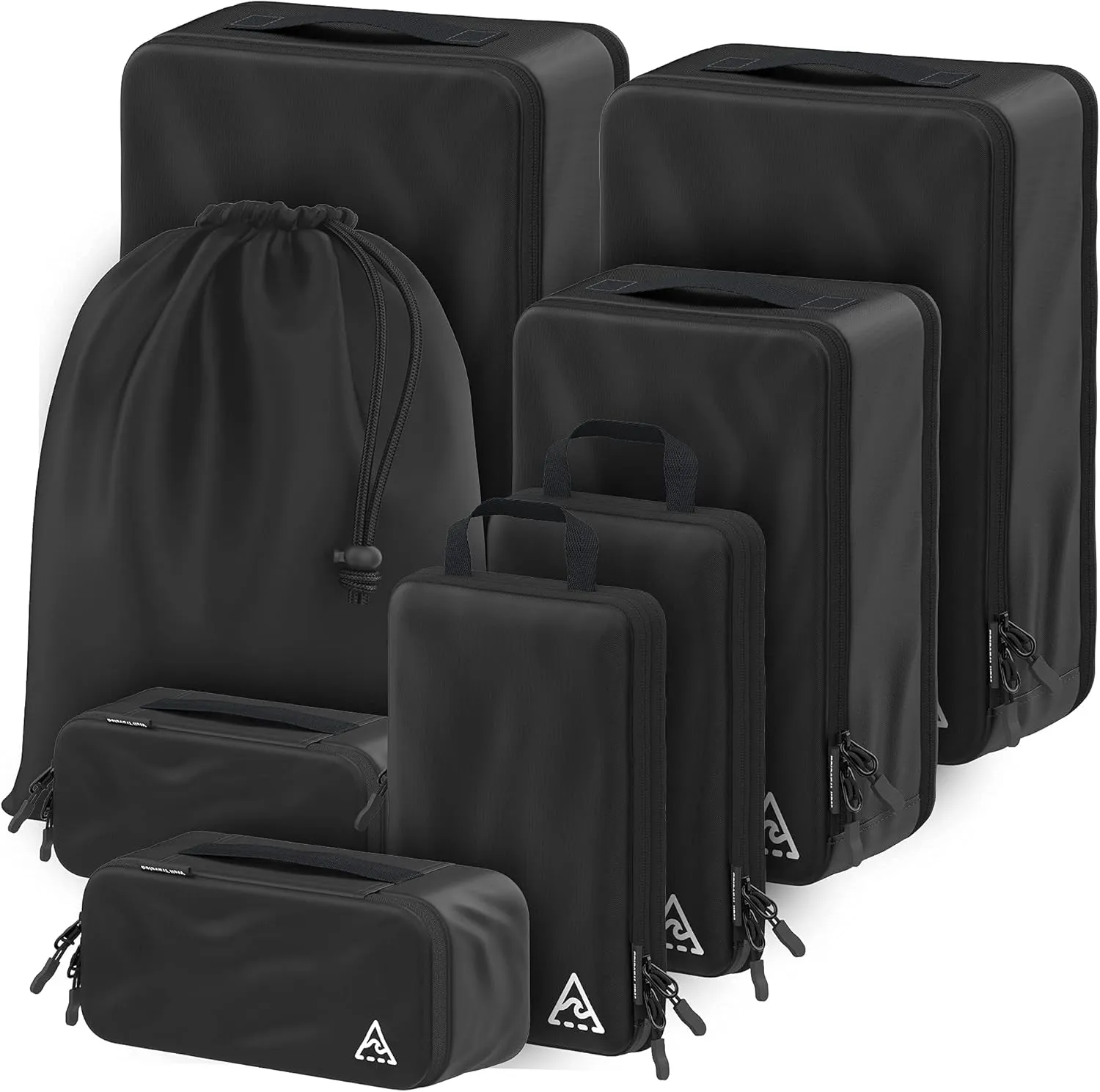 8 Set/4 Set Deluxe Compression Packing Cubes Travel - Maximize Space In Luggage With Patented HybridMax Double Capacity Design, Luxury Compressible Packing Cubes For Travel, Large, Small, & Medium