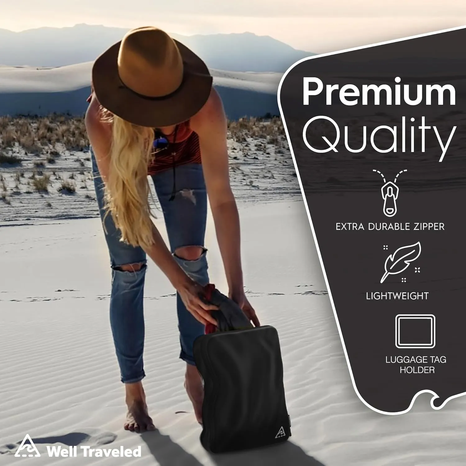 8 Set/4 Set Deluxe Compression Packing Cubes Travel - Maximize Space In Luggage With Patented HybridMax Double Capacity Design, Luxury Compressible Packing Cubes For Travel, Large, Small, & Medium