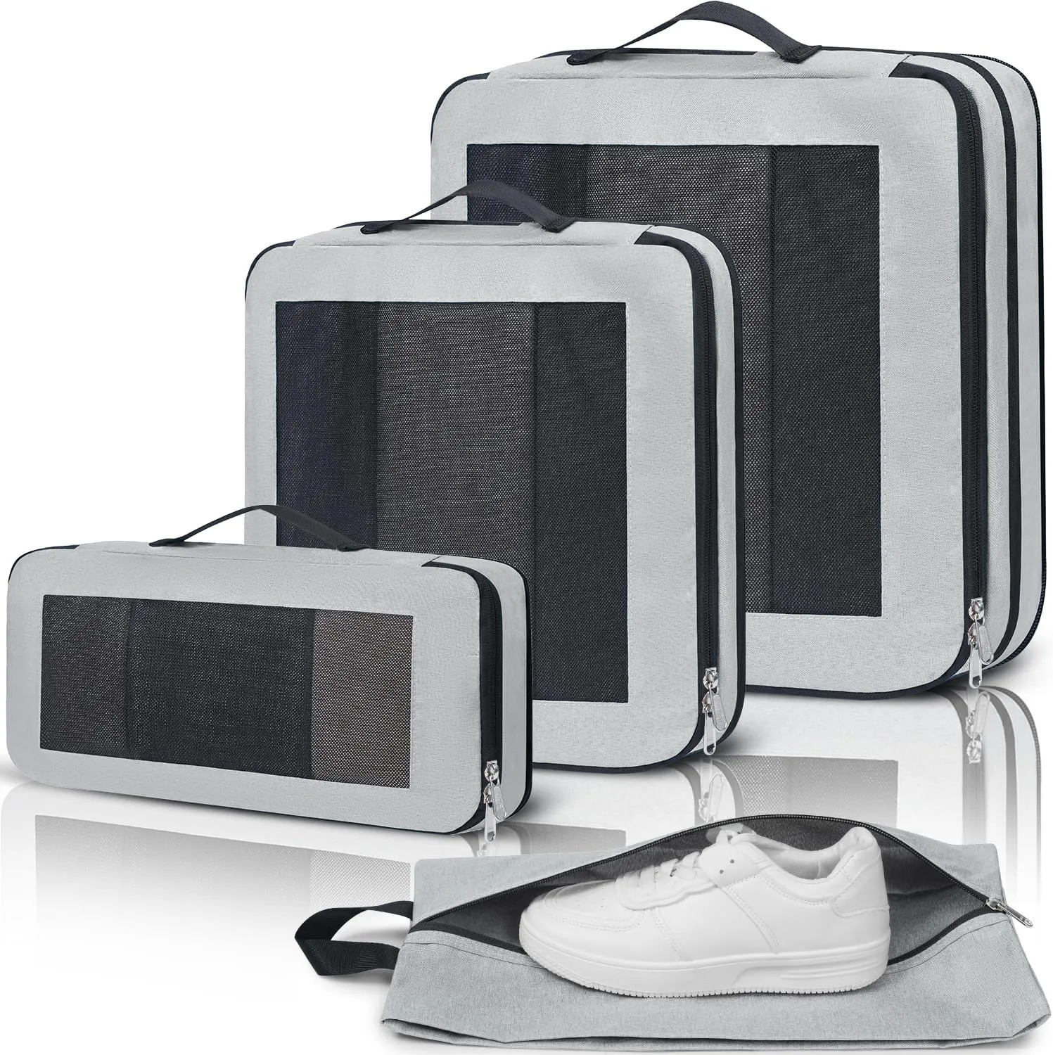 8 Set/6 Set/4 Set Compression Packing Cubes for Travel, Lightweight Vacation Travel Essentials, Travel Accessories for Suitcase Organizer Bags Set, Durable Luggage Organizer