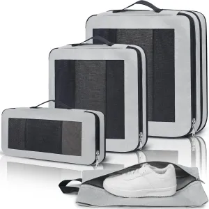 8 Set/6 Set/4 Set Compression Packing Cubes for Travel, Lightweight Vacation Travel Essentials, Travel Accessories for Suitcase Organizer Bags Set, Durable Luggage Organizer