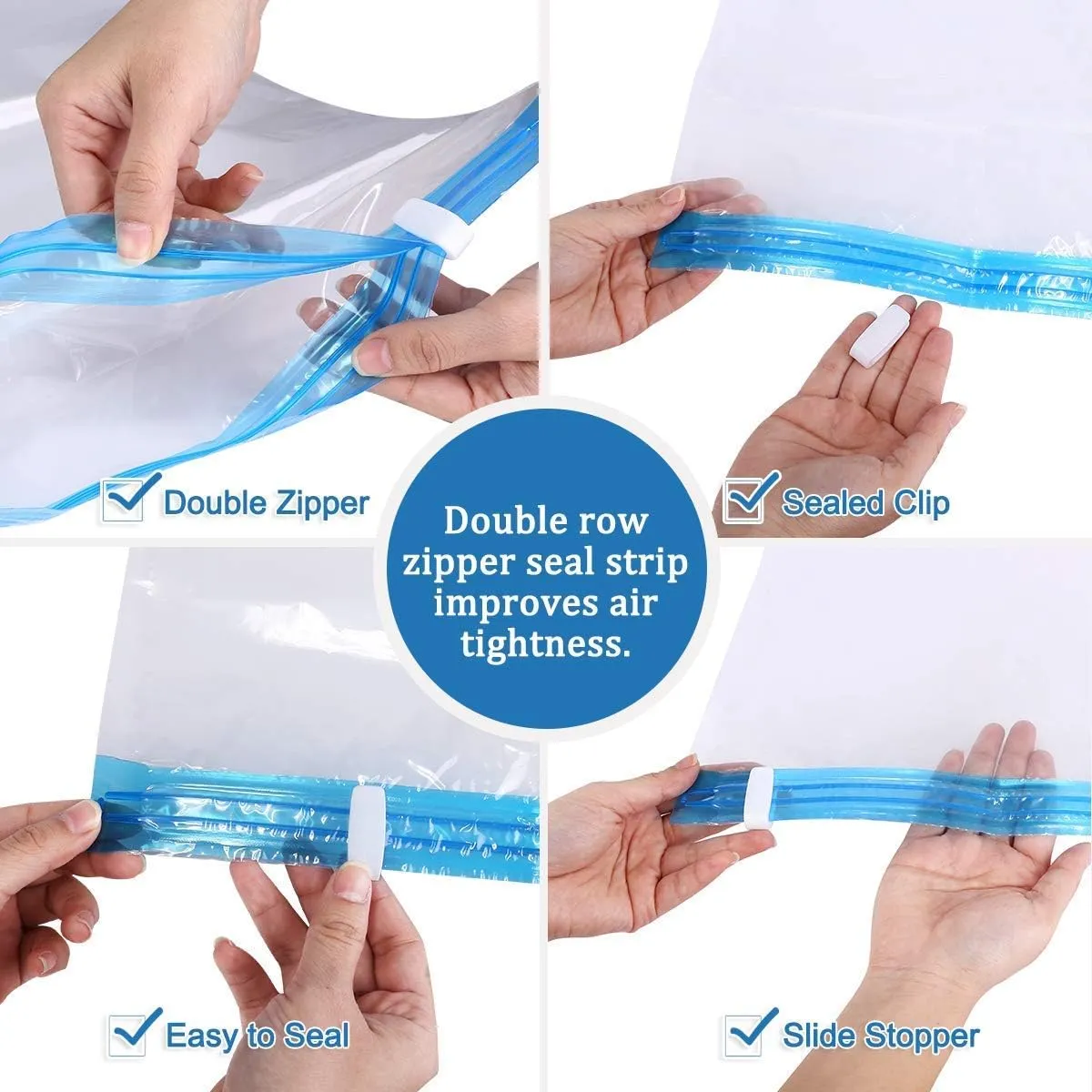 9 Combo Pack Vacuum Storage Bags (5 Jumbo Size 51"X40" and 4 Travel Bags Size 24"X16") for Storage Organization