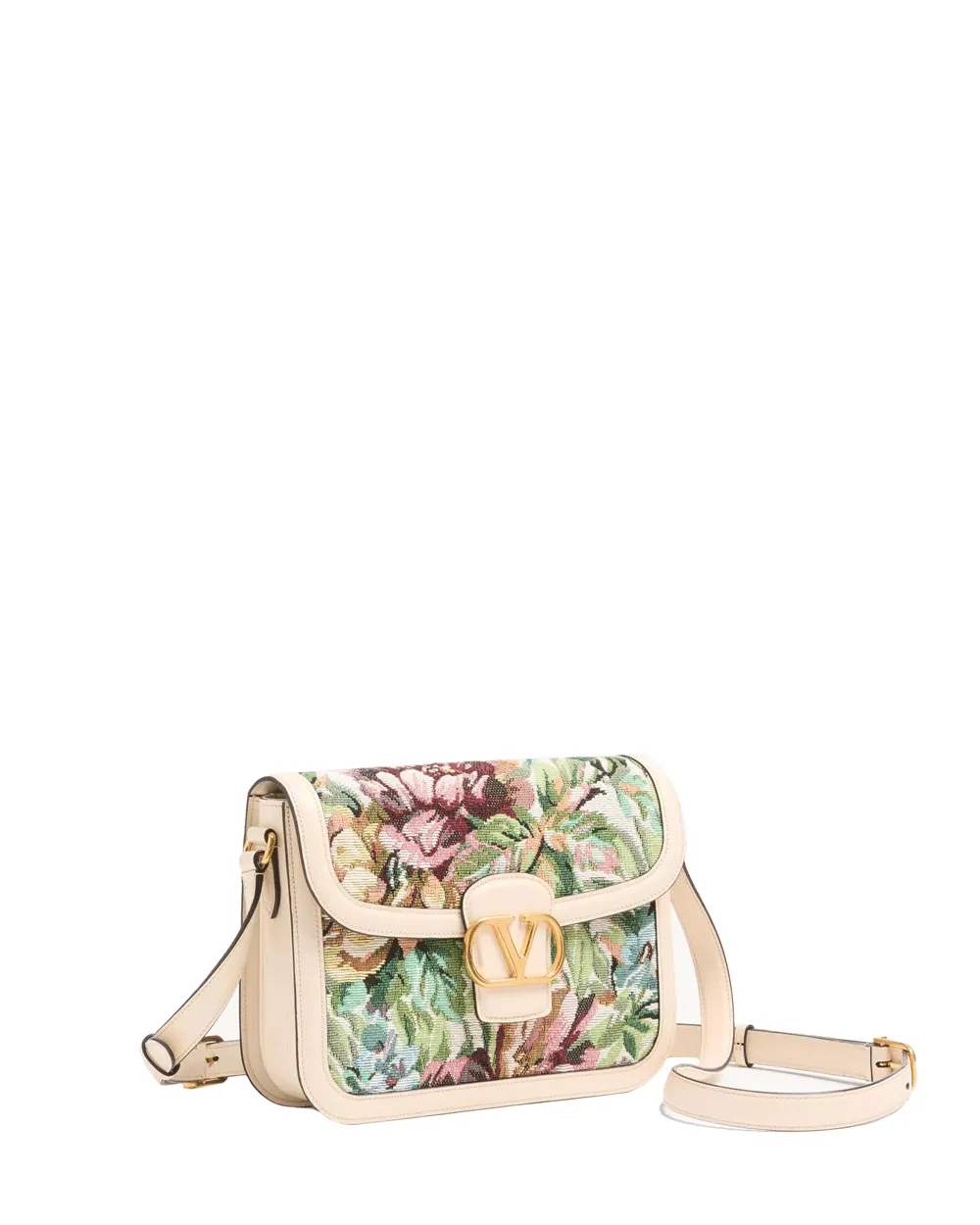 9To5 Jacquard Shoulder Bag in Multicolor and Cream