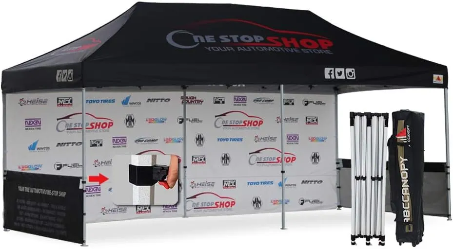 ABCCANOPY Pro-40 Custom Trade Show Tents 10x20 Portable Trade Show Booth w/Wheeled Bag Bouns Weight Bags