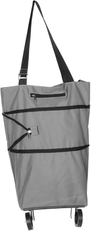 ABOOFAN Shopping Rolling Tote Large Capacity Easy to Store Oxford Cloth Pvc Compact Design