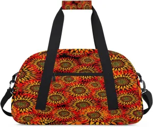 Abstract Sunflower Gym Duffel Bag for Men Women Abstract Art Sports Tote Bag with Adjustable Shoulder Strap for Dance Gymnastics Traveling Outdoor Camping Overnight Stay