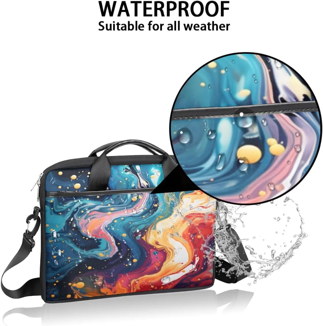 Abstracted Art Design Laptop Shoulder Bag for Tablet Computer Notebook Sleeve Messenger Carrying Case Briefcase Tote