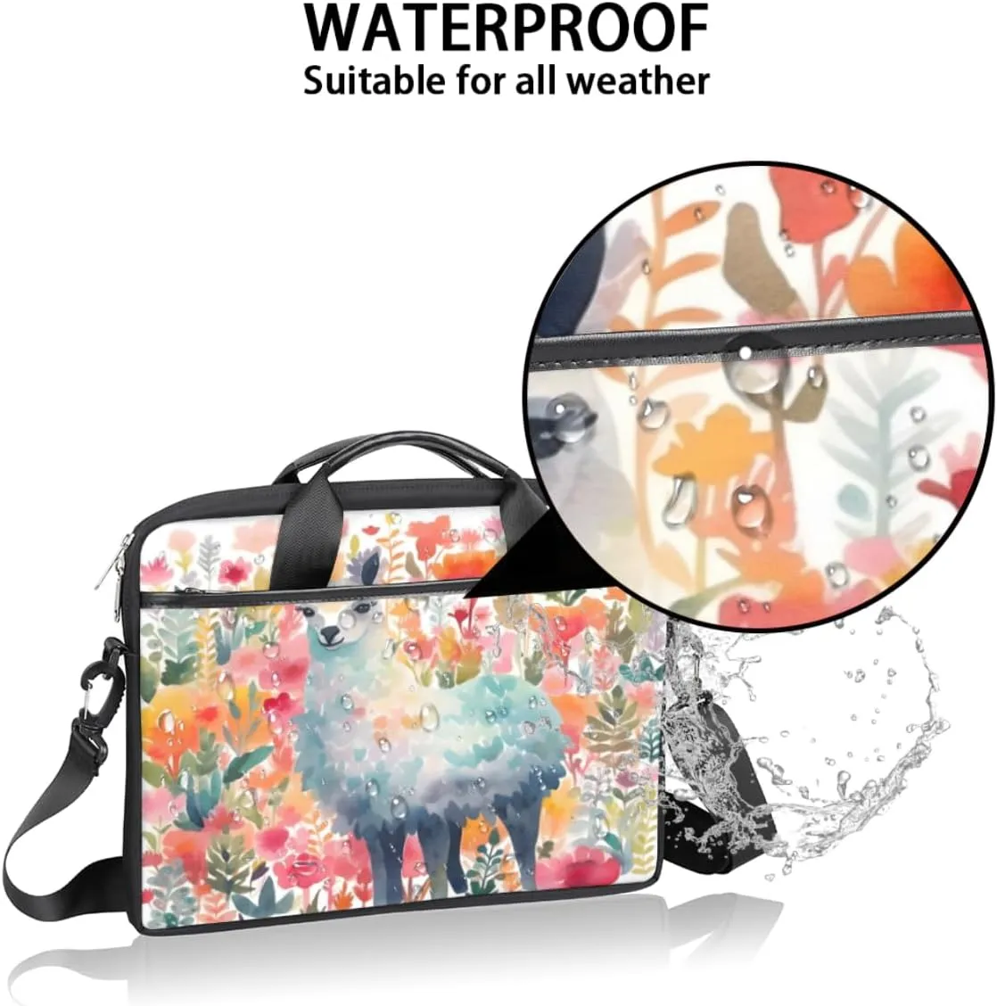 Abstracted Art Design Laptop Shoulder Bag for Tablet Computer Notebook Sleeve Messenger Carrying Case Briefcase Tote