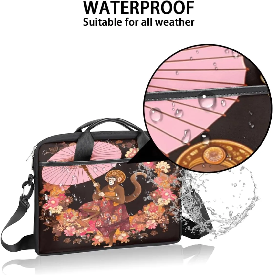 Abstracted Art Design Laptop Shoulder Bag for Tablet Computer Notebook Sleeve Messenger Carrying Case Briefcase Tote