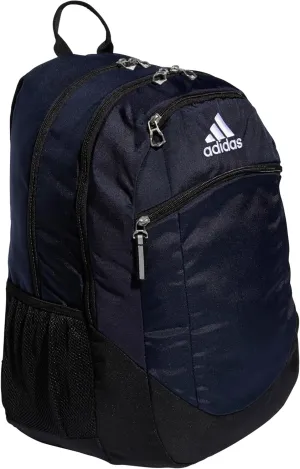 adidas Striker Sports Backpack Durable Athletic Gym Laptop Bag, Team Navy Blue/Black/White, One Size