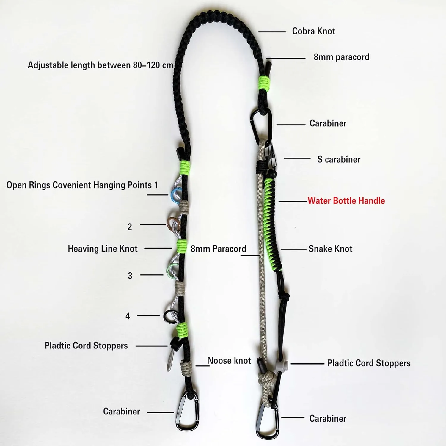 Adjustable Bag Strap Purse Straps Replacement Crossbody, Paracord Rope Heavy Duty Shoulder Straps for Bags Cameras