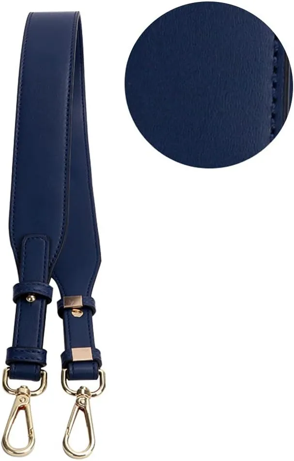 Adjustable Crossbody Bag Straps - Gold Clasps, Navy Blue