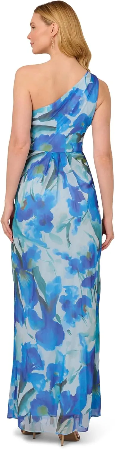 Adrianna Papell Women's Print Chiffon Long Dress