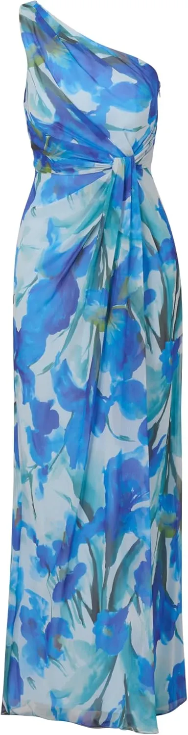 Adrianna Papell Women's Print Chiffon Long Dress