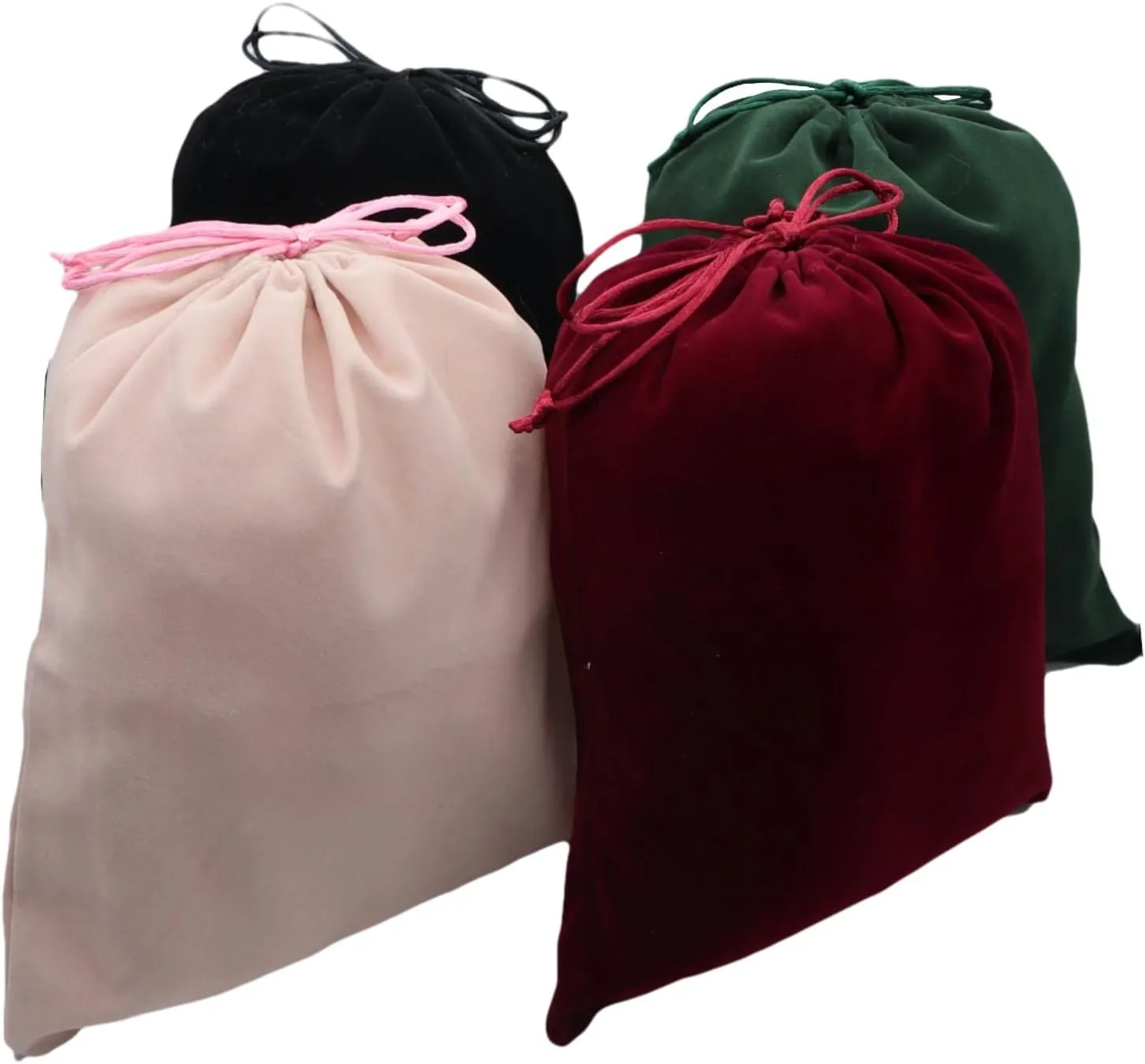 Aestivate 8 Pack Large Velvet Drawstring Pouch, Velvet Bag 8×10 Inch Storage Bag Cosmetics Pouches Dust Bag 8 Pieces(Black)