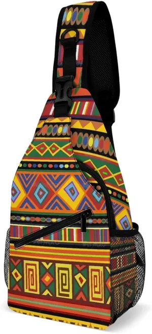 Africa Art A Spacious And Large Capacity Portable Adjustable Chest Bag
